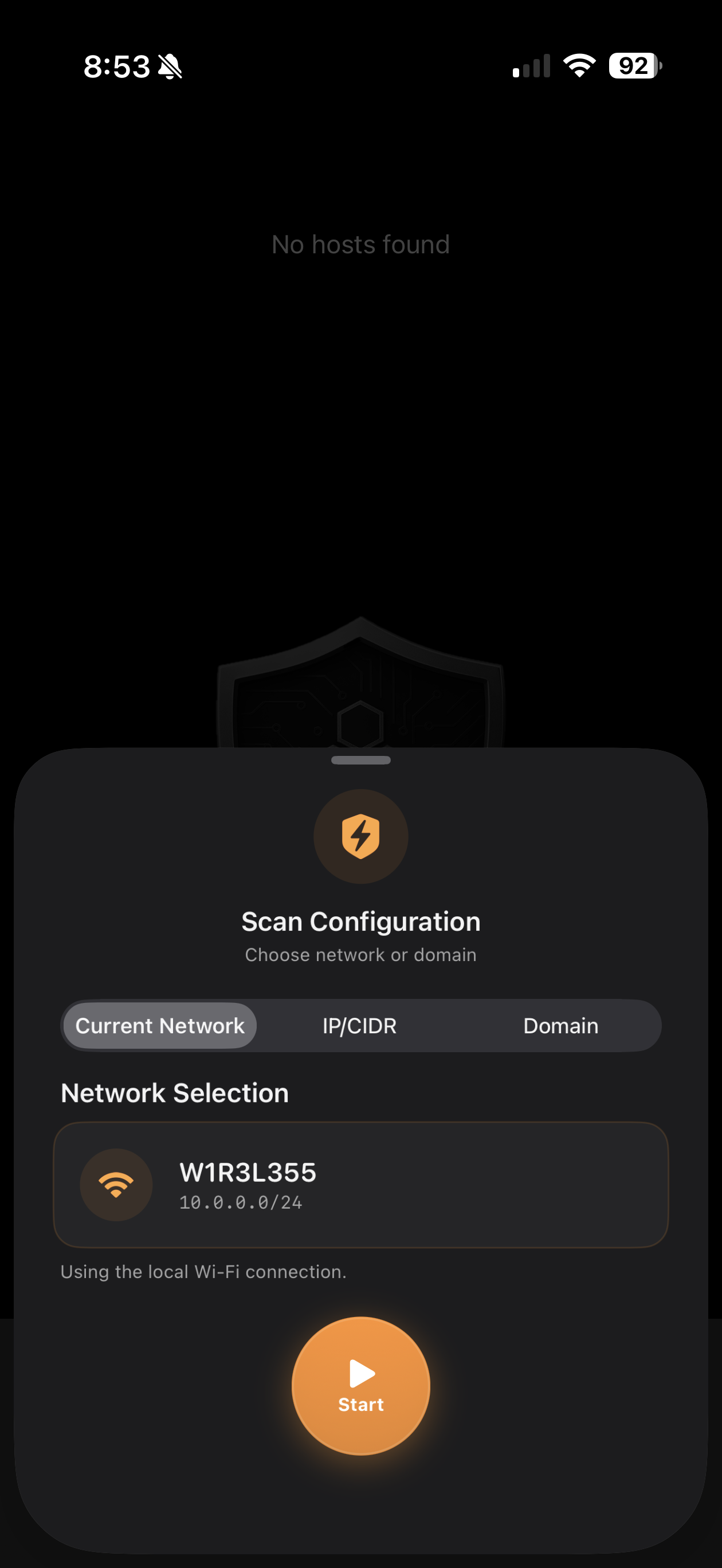 ScanLan scan configuration sheet